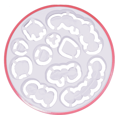 Cortantes y moldes de silicona para moldes dentales en kit de fabricación dental.