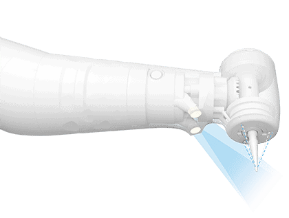 Mecanismo de inserción y borrado de agua en equipo dental innovador para clínicas odontológicas.