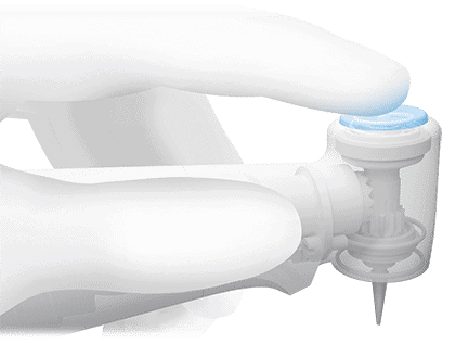 Instrumento dental en color blanco y azul, diseñado para procedimientos odontológicos. Perfecto para clínicas dentales que buscan calidad y precisión en sus suministros.