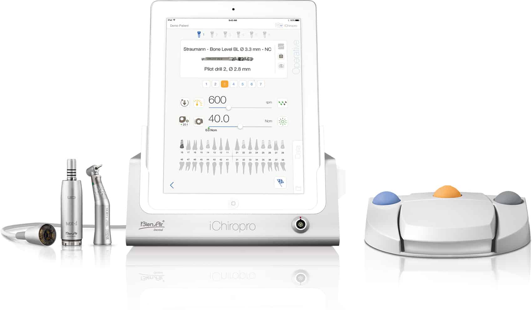 Instrumentos y equipo digital para odontología, incluyendo un dispositivo de escaneo intraoral, componentes de alta precisión y suministros dentales para clínicas y consultorios.