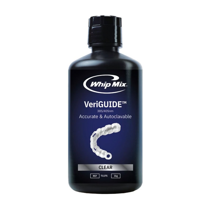 VeriGUIDE™ – Resina 3D para Guías Quirúrgicas 1kg 1 Whip Mix VeriGUIDE™, líquido para guías de impresión dentales, de alta precisión, autoclave, compatible con equipos odontológicos.