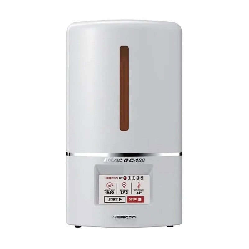 Unidad de curado Vericom Mazic D C-100 1 Borrador y esterilizador de instrumentos dentales modelo Matic C 100 en color blanco con pantalla digital y controles fáciles de usar.