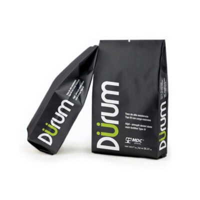 Blíster de yeso de alta resistencia para uso dental, en empaque negro con logotipo blanco y verde, ideal para restauraciones odontológicas, suministros de calidad para clínicas dentales y laboratorios.