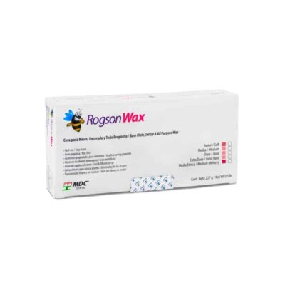 Rogson Wax cera dental para bases, encerado y propósitos diversos, fácil de usar, de dureza media, apto para uso clínico y profesional, asegura un trabajo preciso y duradero en tratamientos odontológicos.