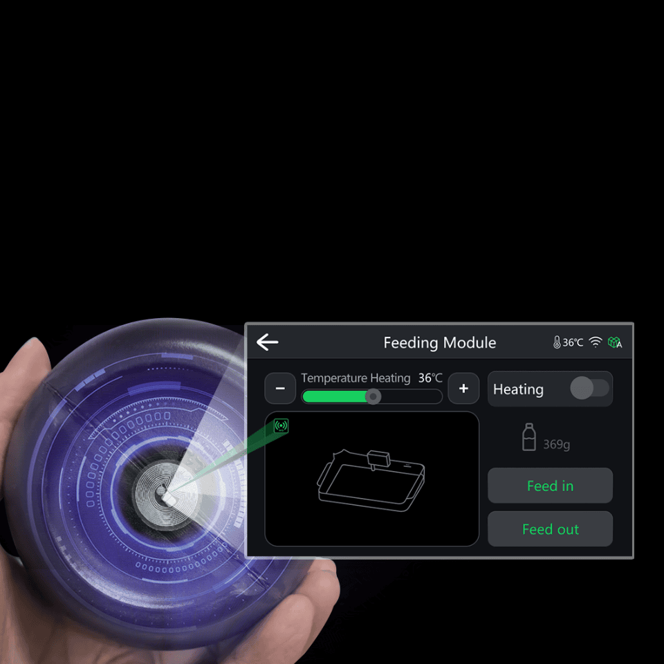 Dispositivo digital de calefacción dental con pantalla y control táctil, utilizado para mantener la temperatura adecuada en suministros dentales.