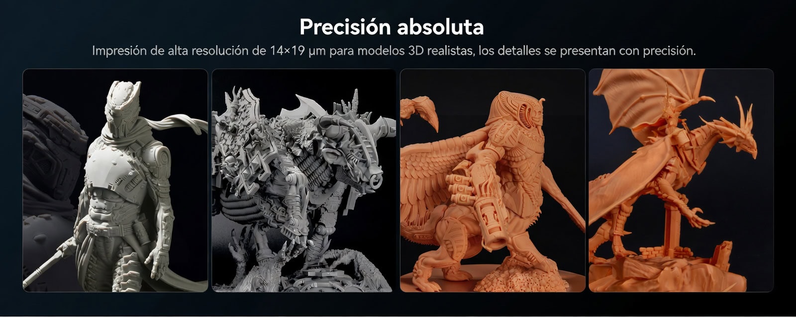 Modelos dentales en 3D con alta precisión y detalles finos para aplicaciones odontológicas avanzadas.