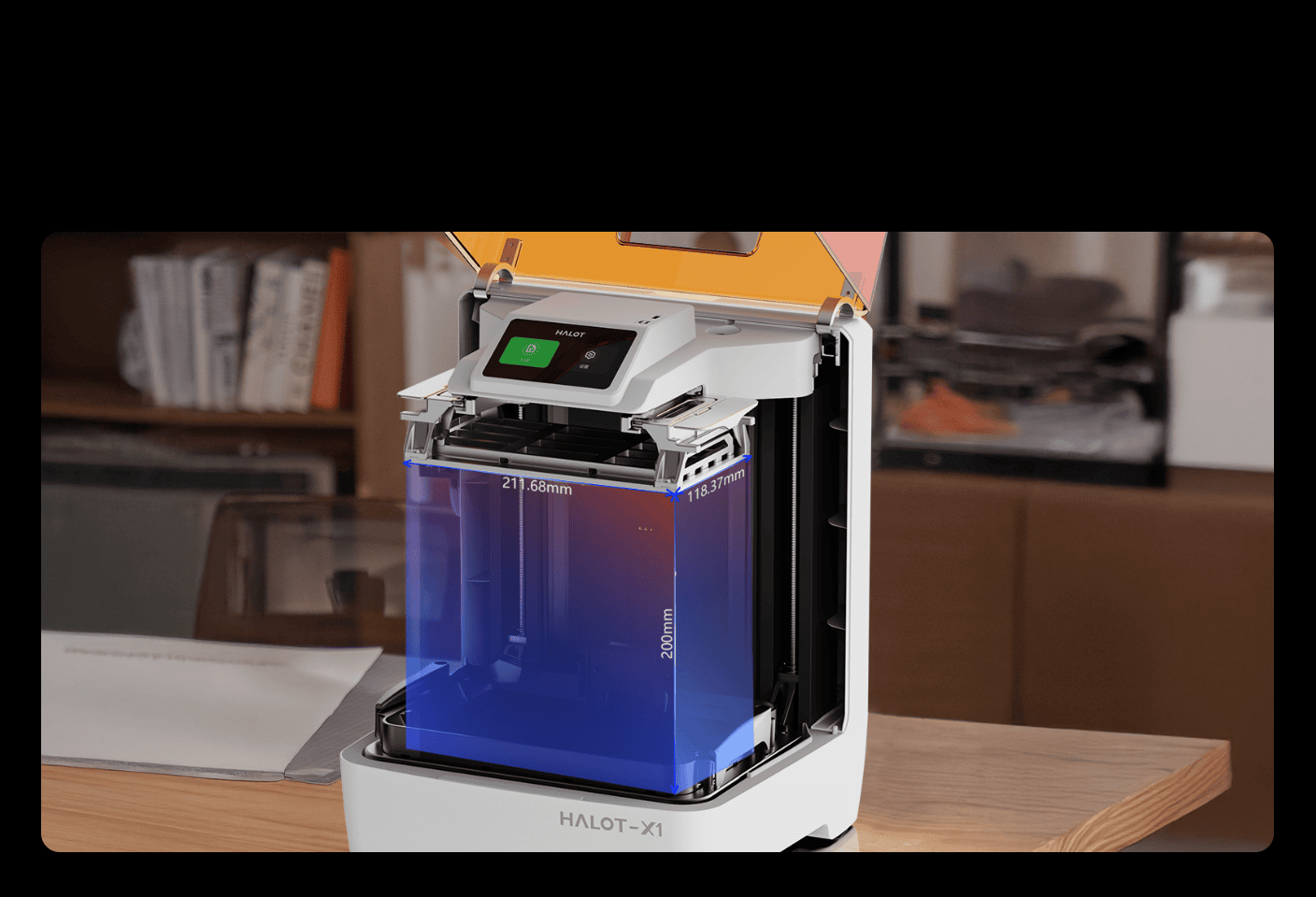 Impresora 3D dental HALOT-X1 para fabricación de modelos y prótesis dentales con alta precisión y velocidad.