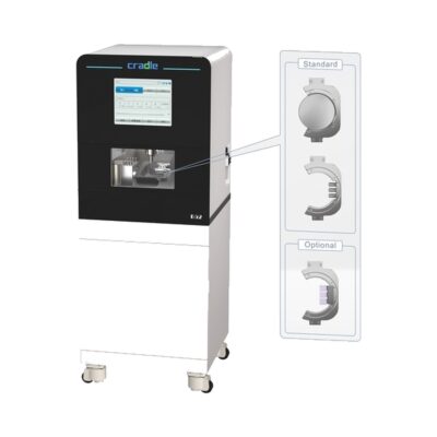 Equipo de impresión dental Cradle con pantalla táctil y accesorios opcionales para clínicas odontológicas.
